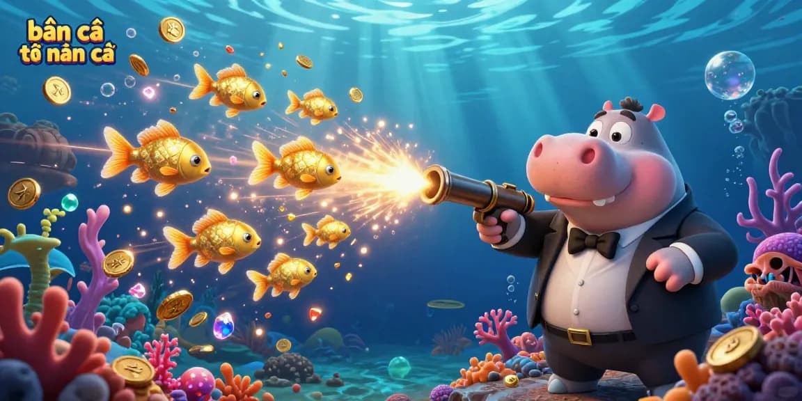 bắn cá tiểu tiên cá using skill to capture elusive fish underwater in a vibrant shooting game scene