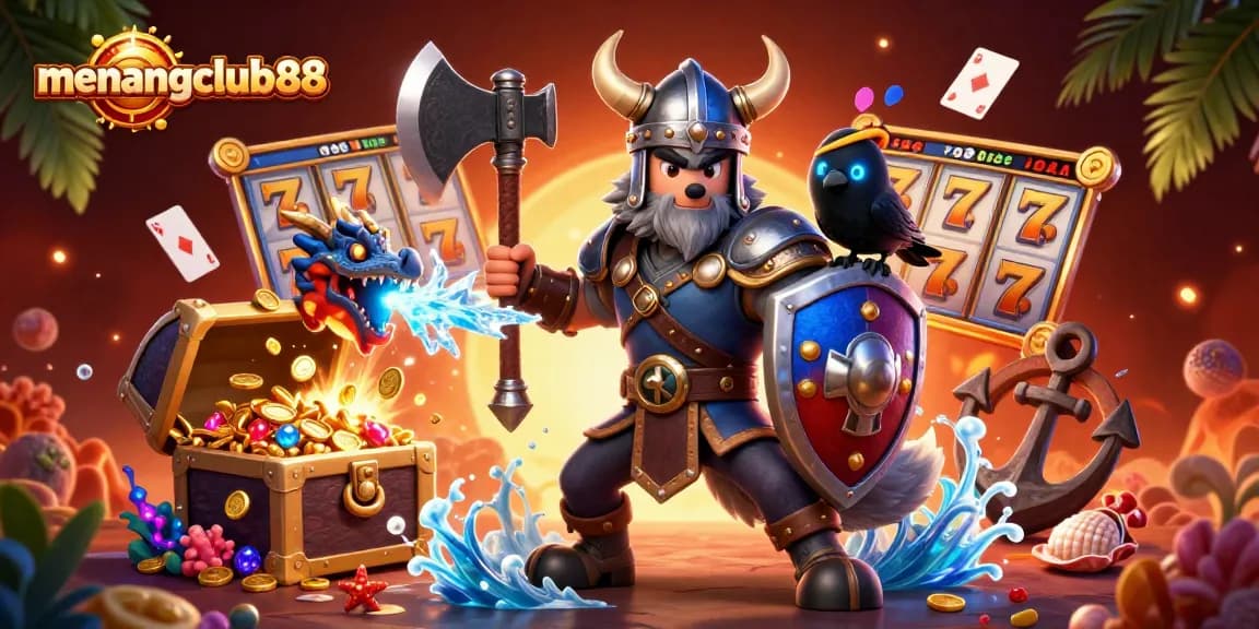 Engage in adventure at menangclub88 with a Viking wolf warrior and treasure-filled fantasy!
