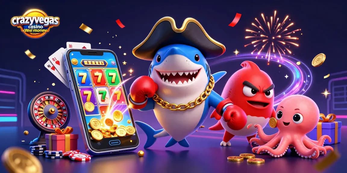 Experience thrilling wins with crazyvegas casino real money casinos, featuring whimsical characters and vibrant game elements.