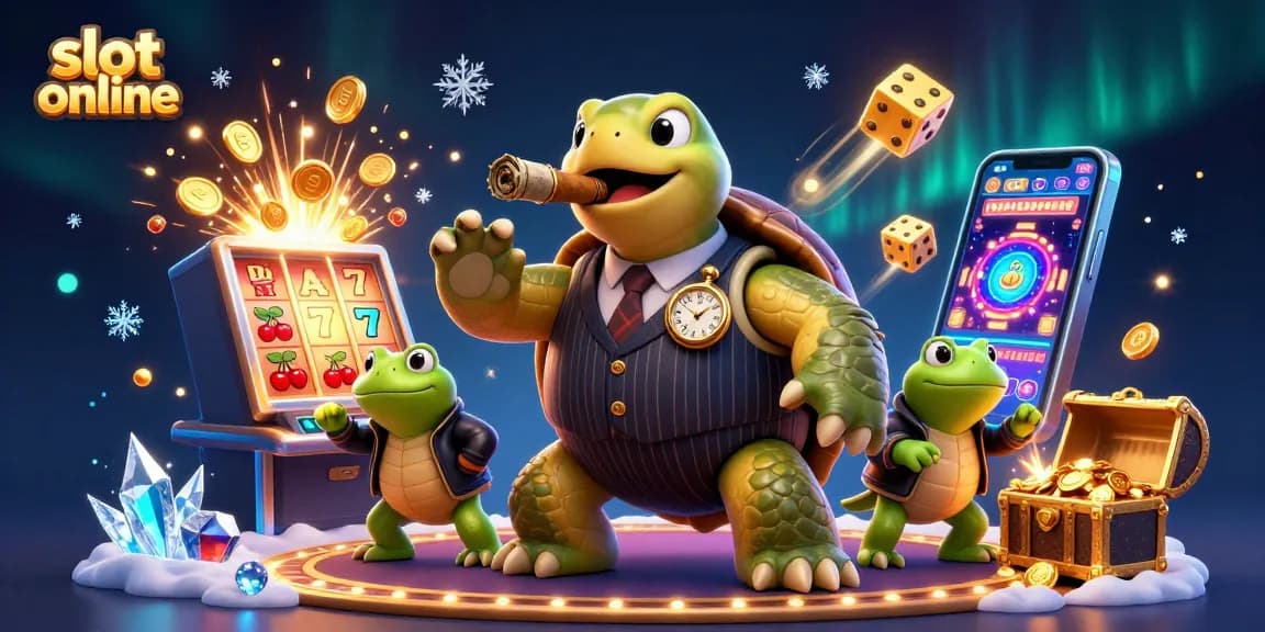 Permainan slot online yang menyenangkan dengan karakter unik dan simbol keuangan berkilau.