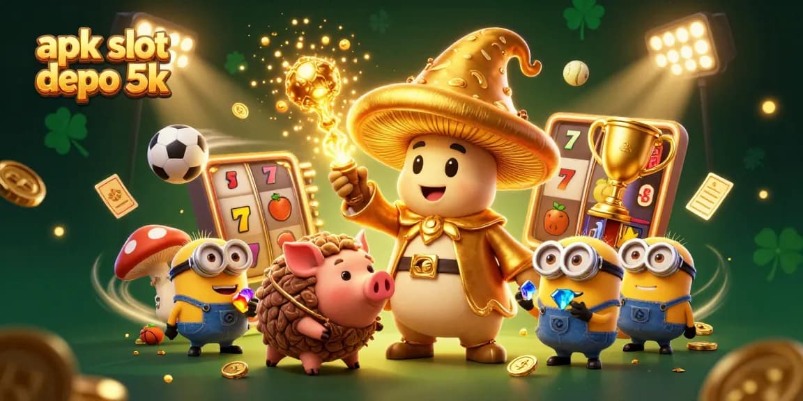 Experience rewarding gameplay with apk slot depo 5k in this vibrant 3D casino scene.