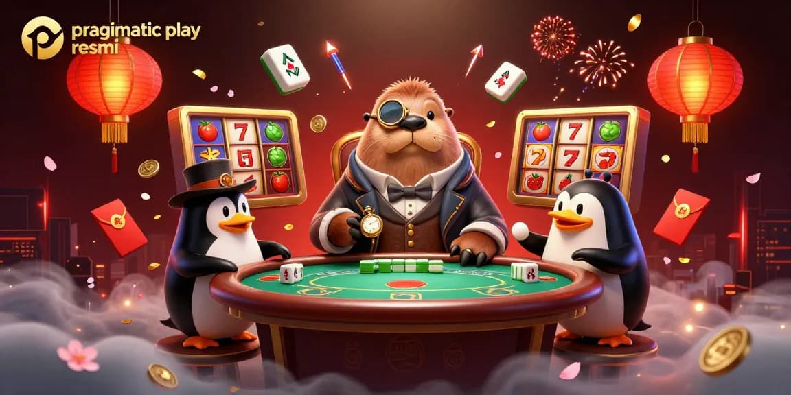 Visualisasi permainan slot menarik di DEWATASLOT888 dengan pragmatic play resmi, beragam simbol dan karakter berinteraksi.