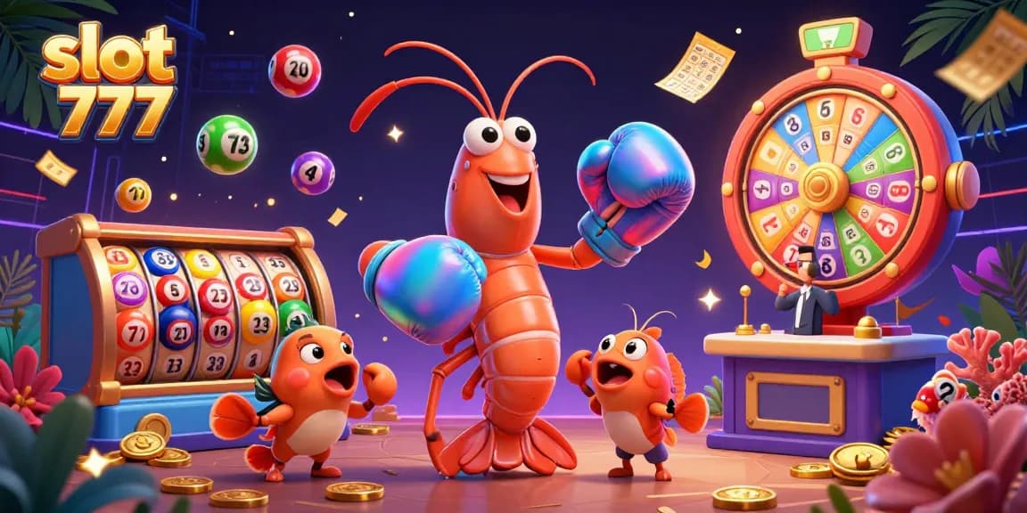 Engage with slot 777 themed fun as 3D characters showcase exciting gambling elements in a vibrant casino scene.