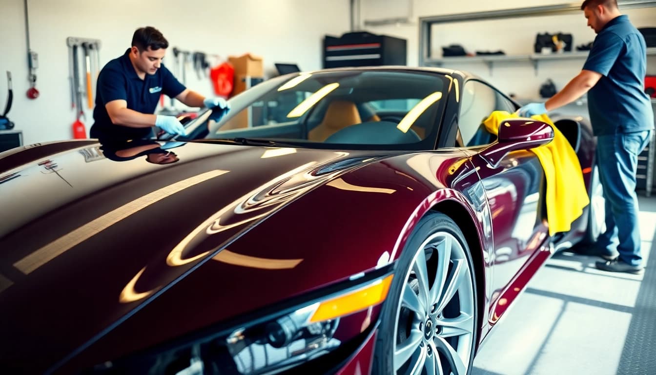 Install paint protection film near me on a sleek sports car for ultimate shine and protection.