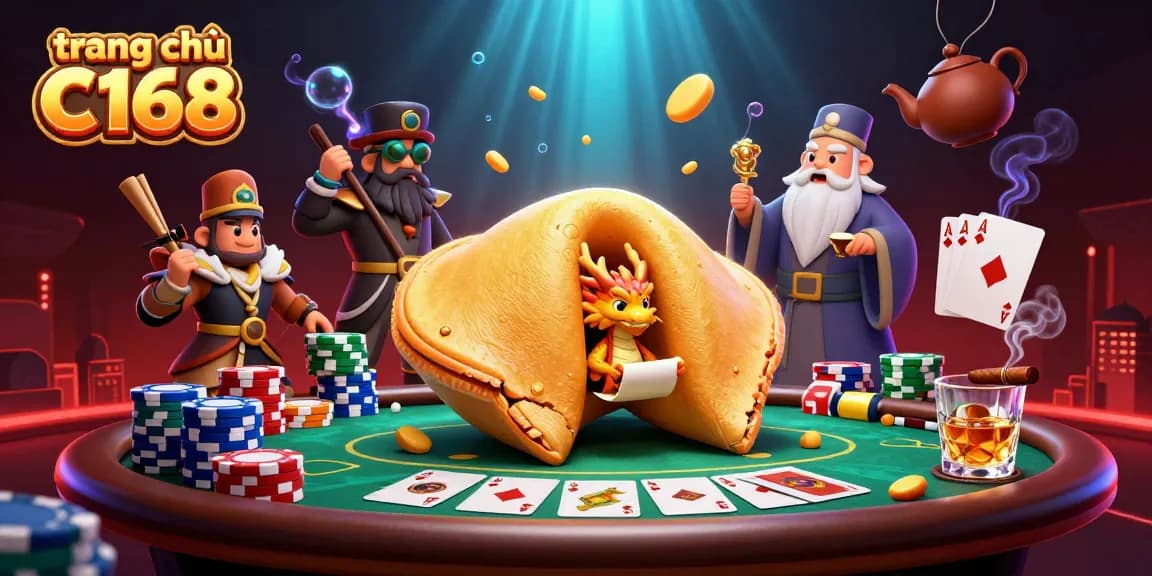 Engage with the vibrant gameplay at trang chủ C168 featuring a quirky dragon and rich casino elements.