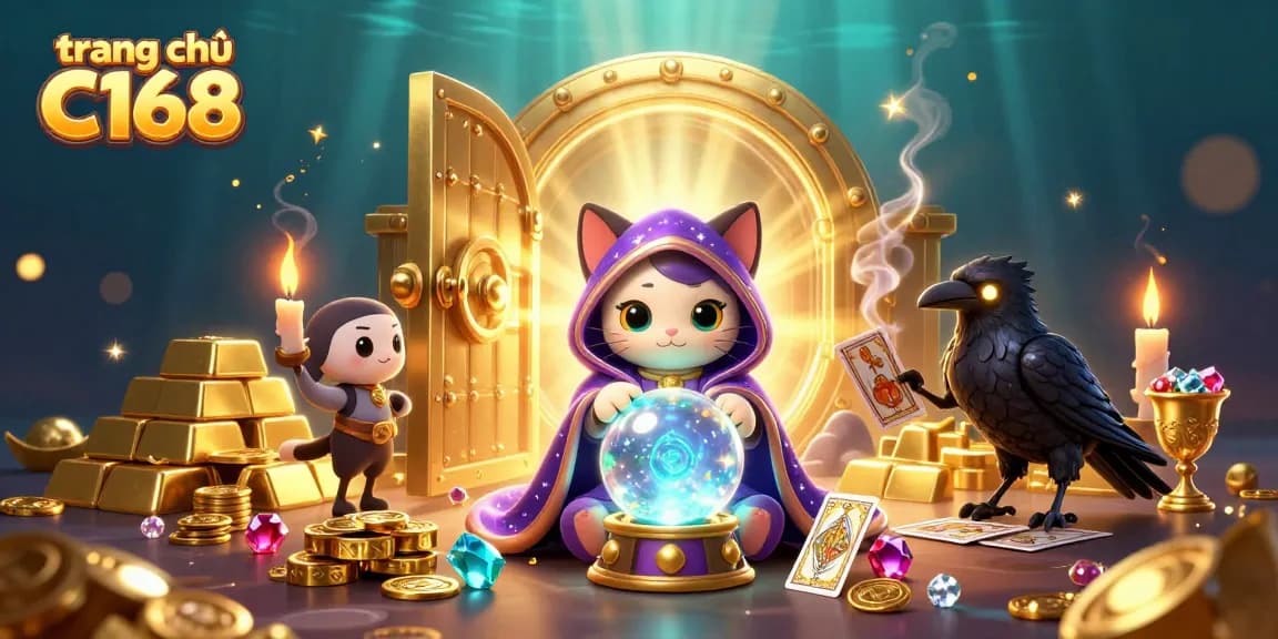 Experience excitement at trang chủ C168 with a vibrant casino-themed 3D illustration.