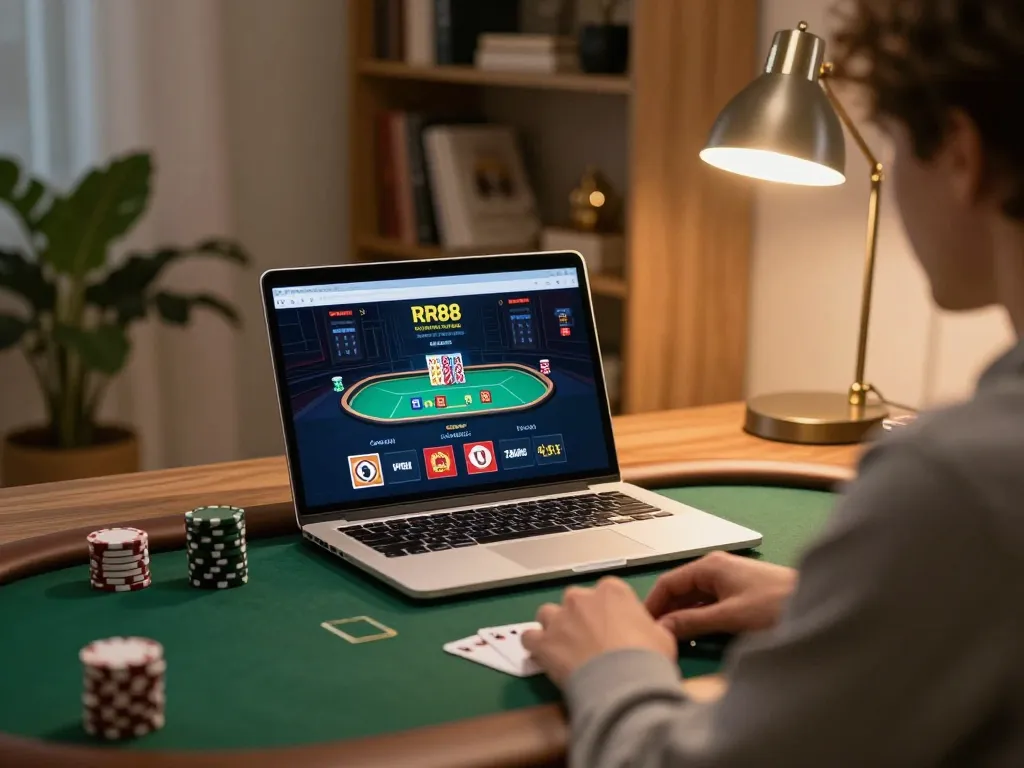 Engaging gameplay at RR88 online casino with a player focused on poker strategy.