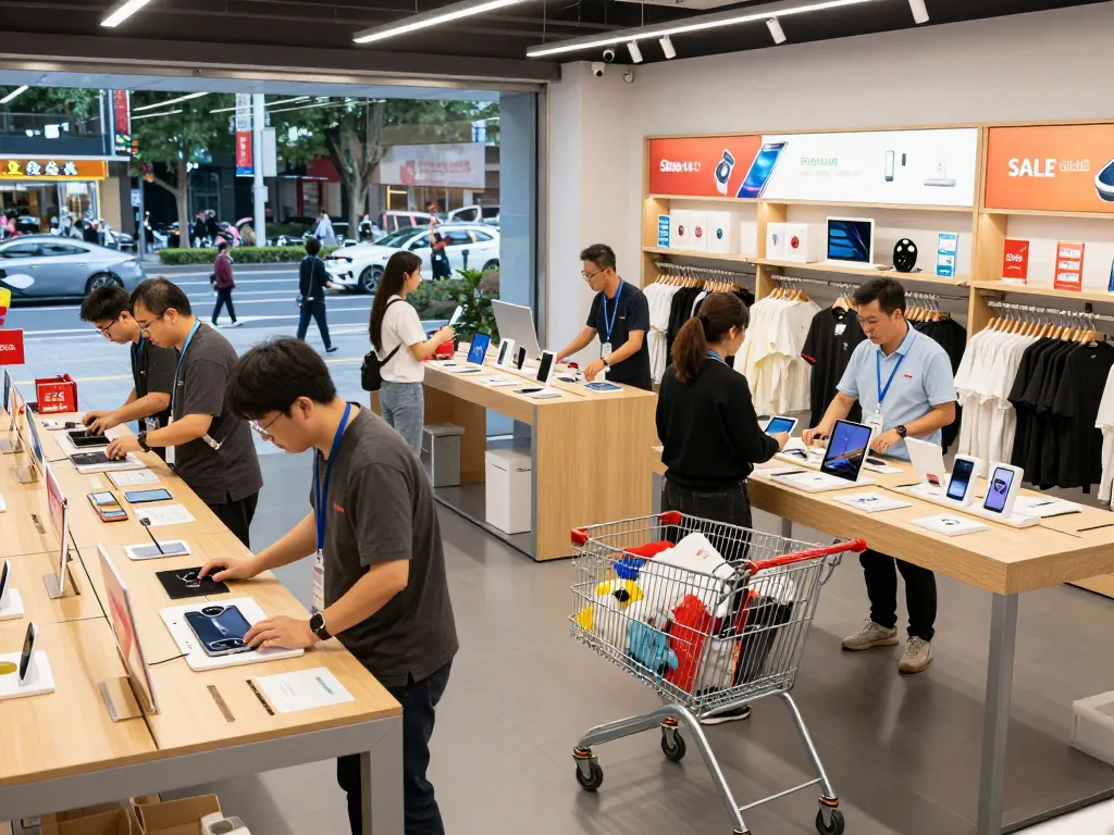 Engaging shopping experience at https://www.aapkadictionary.com/zeal/ with diverse customers exploring products in a vibrant retail environment.