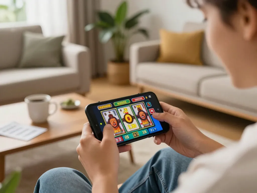 Engaging with king33 mobile slots while enjoying a cozy and inviting home atmosphere