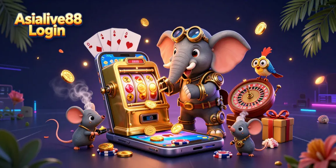 Engage with the Asialive88 Login in an immersive 3D casino world filled with vibrant games and characters.