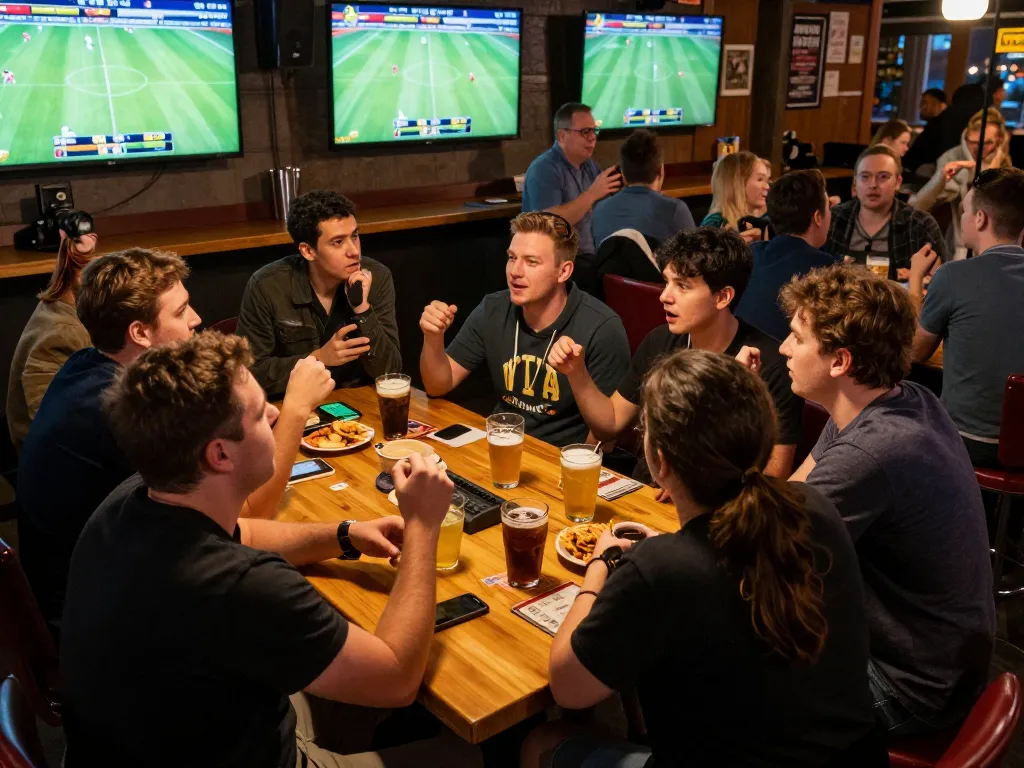 Socolive sports enthusiasts engaging in dynamic live betting with multiple screens.