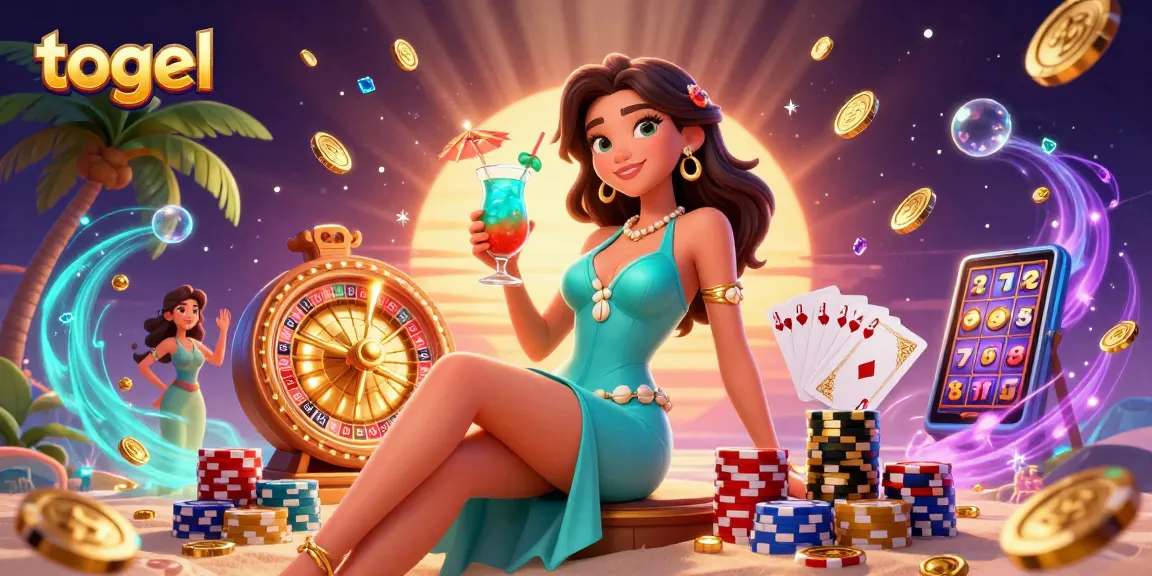 Engage with togel at a vibrant beach casino featuring a glamorous scene filled with fortune and fun.