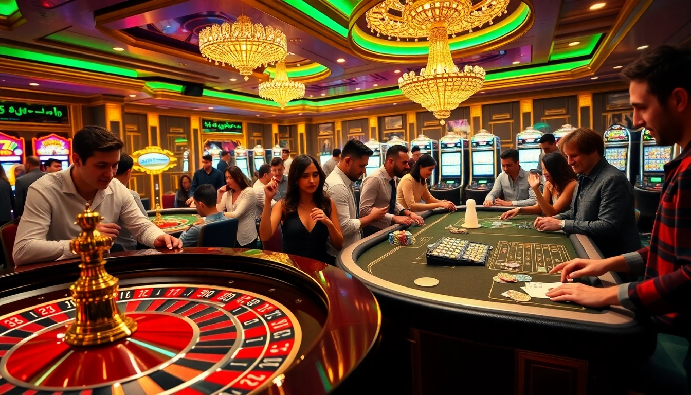 Players engaging at a BL555 casino table, showcasing excitement and strategy in a vibrant gaming atmosphere.