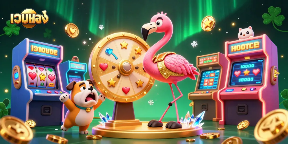 Engage with เว็บตรง casino excitement as a game show host flamingo spins the prize wheel.