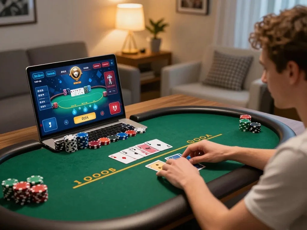 Engaging with poker gameplay on 789F online casino platform, showcasing interactive betting and strategic play.