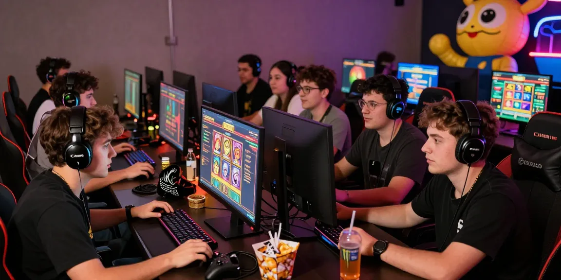 Suasana bermain di situs slot gacor dengan pemain antusias dan permainan slot yang menarik.