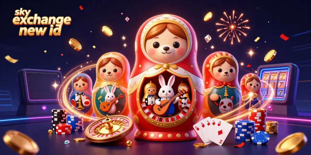 Experience the joy of betting with your sky exchange new id amidst vibrant casino elements and festive scenery.