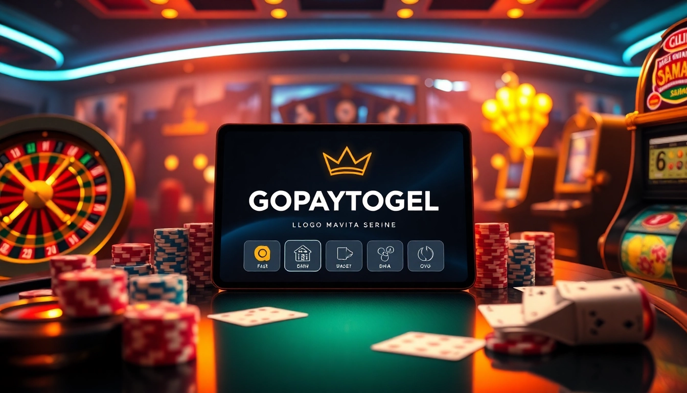 Engaging GOPAYTOGEL interface displaying strategic betting options with poker chips and digital wallet features.