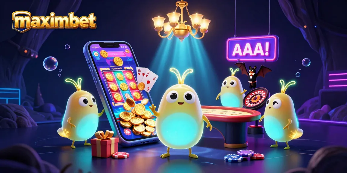 Maximbet invites players to enjoy vibrant casino excitement in a glowing cave setting.