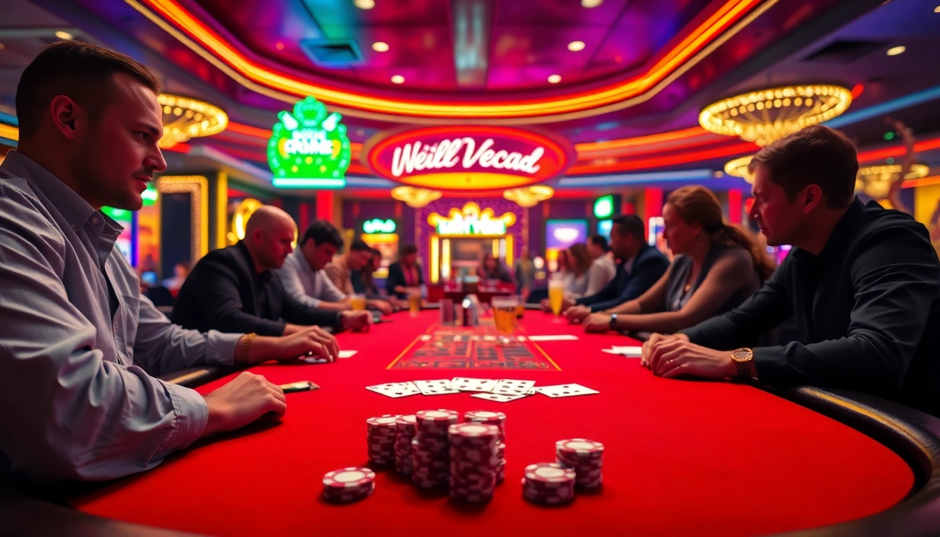 Permainan kasino unik dengan pemain poker, menyoroti bbni4d dan suasana penuh kegembiraan.