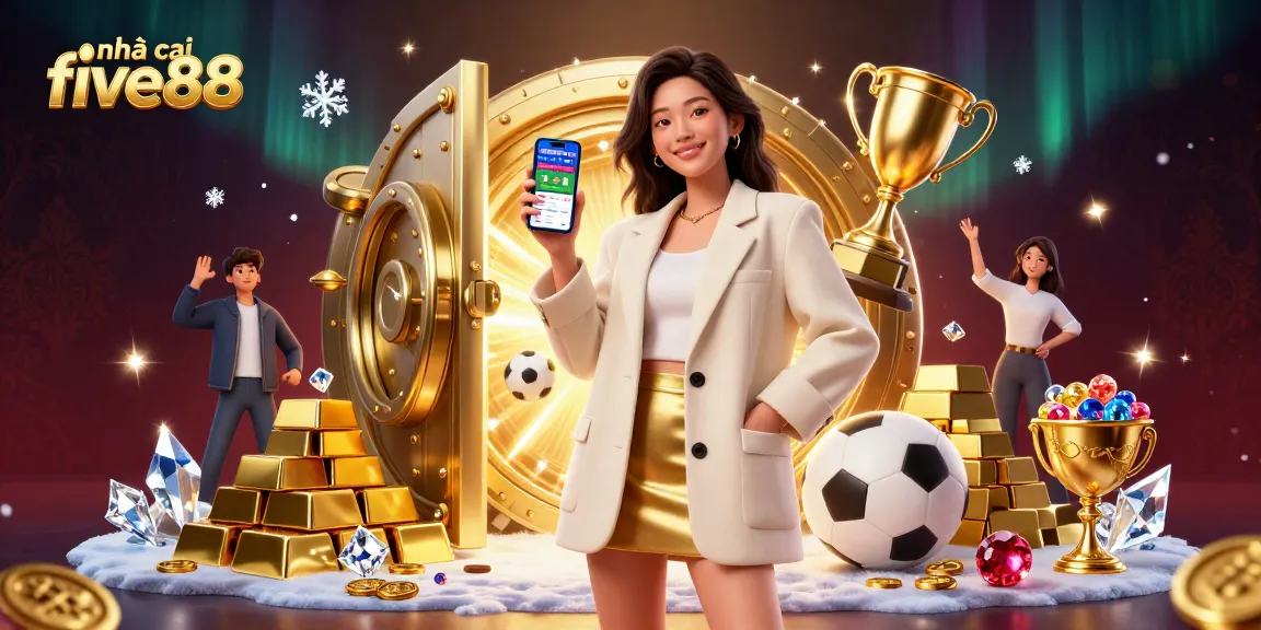 Engage with nhà cái five88 betting action in a vibrant illustration showcasing modern gaming elements.