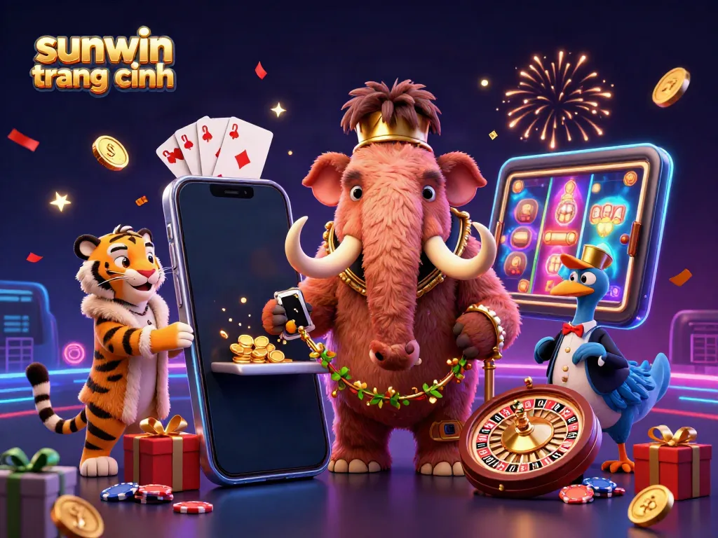 Experience the vibrant energy of sunwin trang chính with a woolly mammoth bouncer and exciting casino elements.