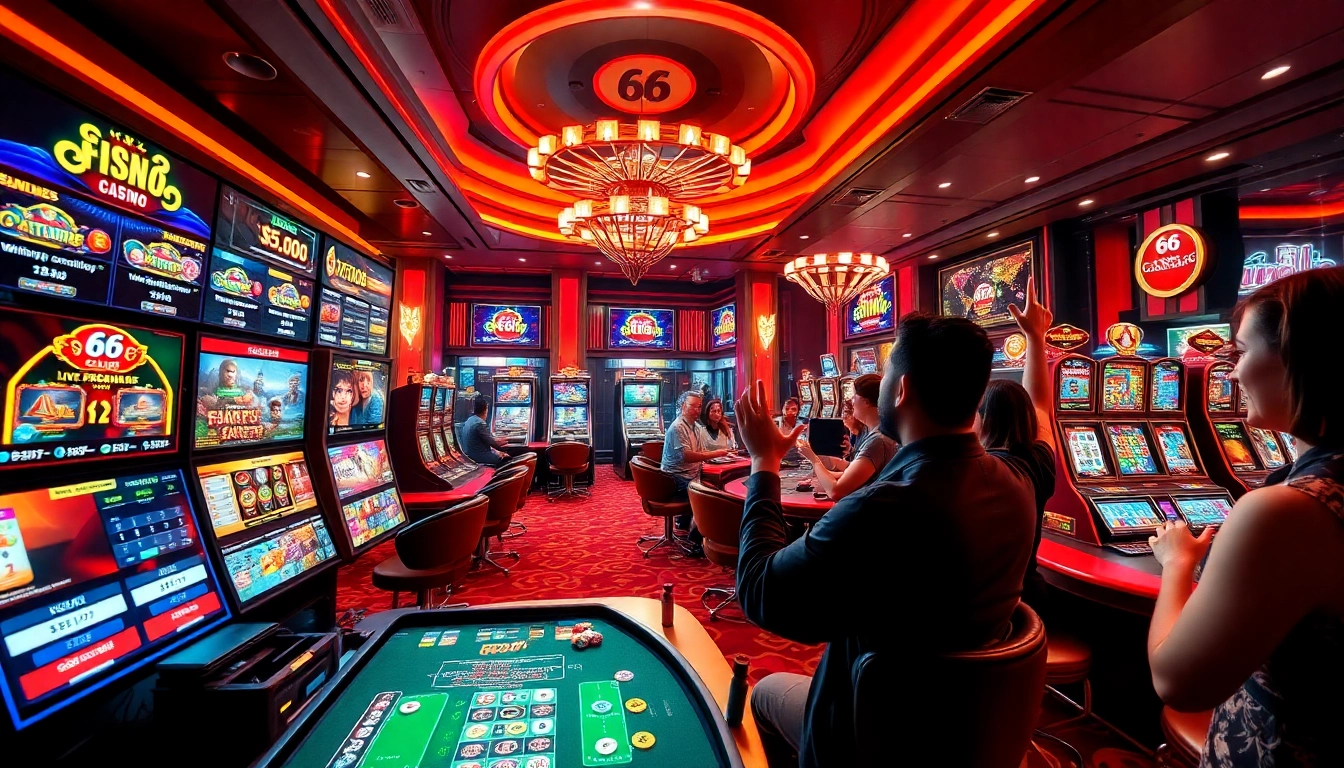 Exciting online casino experience at 66 club with vibrant games and happy players.
