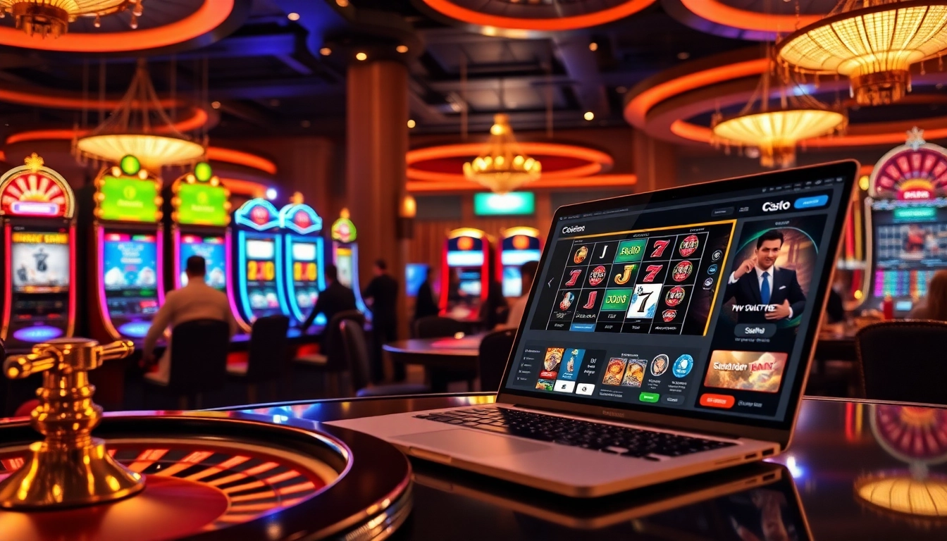Experience thrilling slot online action with vibrant casino visuals, showcasing exciting gameplay and immersive environments.