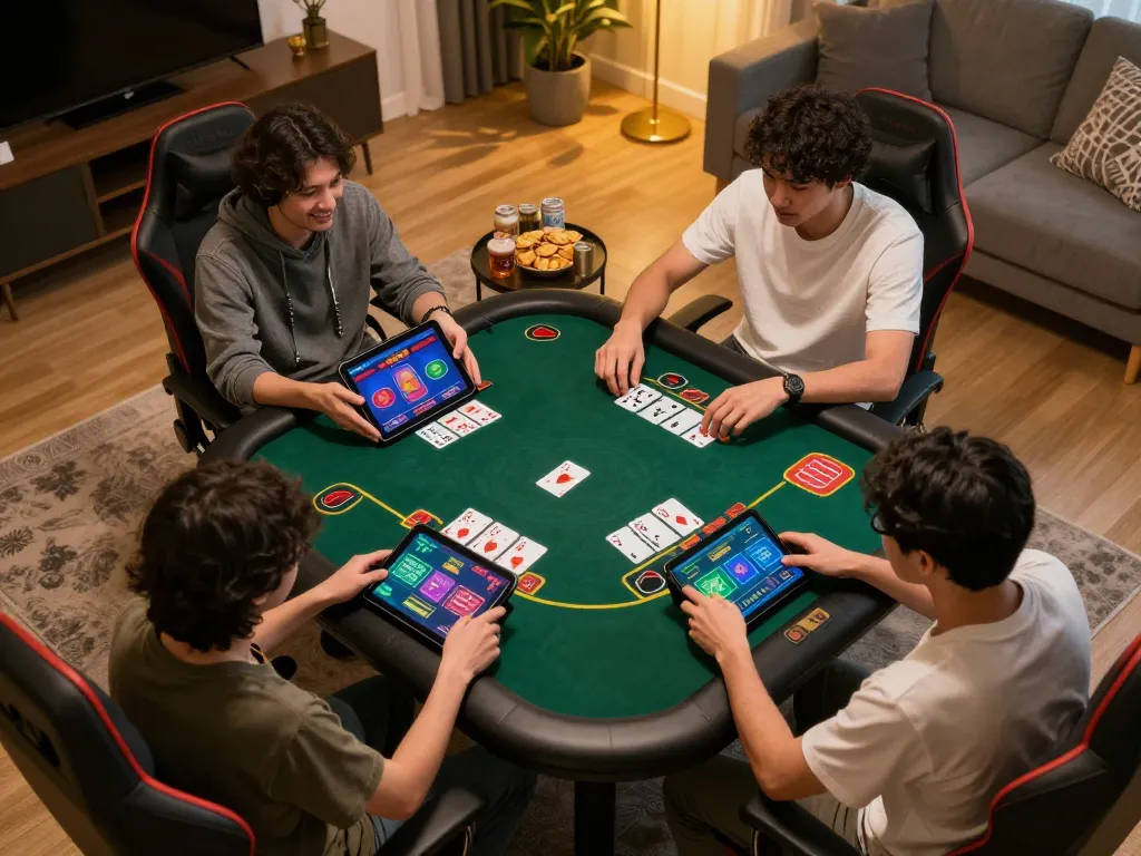 Pemain terlibat dalam permainan blackjack strategis secara online dengan dragon77 di layar tablet yang cerah