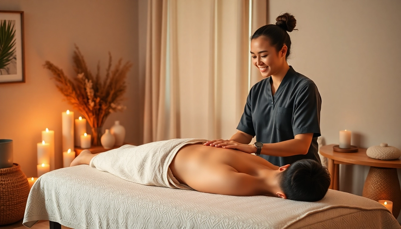 Experienced therapist providing 수원출장마사지 in a serene home environment, highlighting tranquility and professionalism.
