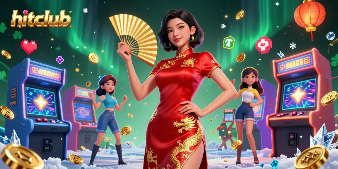 Join the excitement at hitclub with vibrant characters, arcade elements, and casino gold!