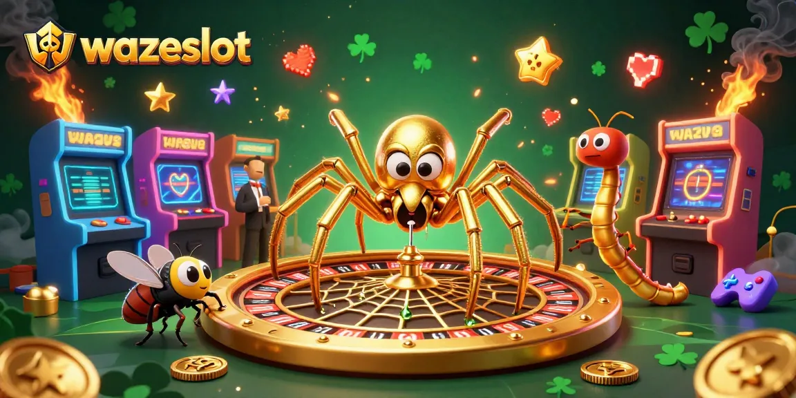 Experience winning with wazeslot as a golden spider spins a roulette web filled with excitement.