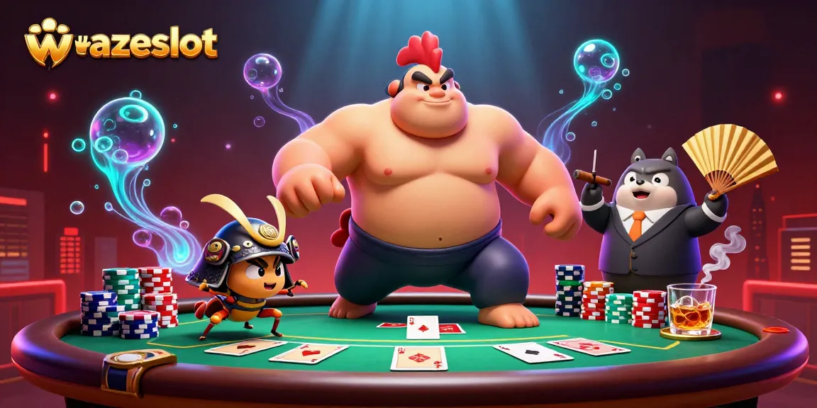 Experience the excitement of wazeslot's casino atmosphere with dynamic characters and vibrant game elements.