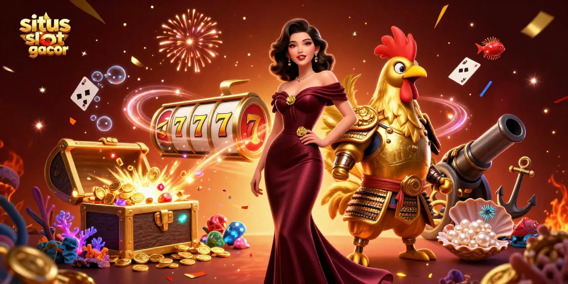 Experience thrilling gameplay at situs slot gacor with stunning 3D visuals of slot machines and vibrant characters.