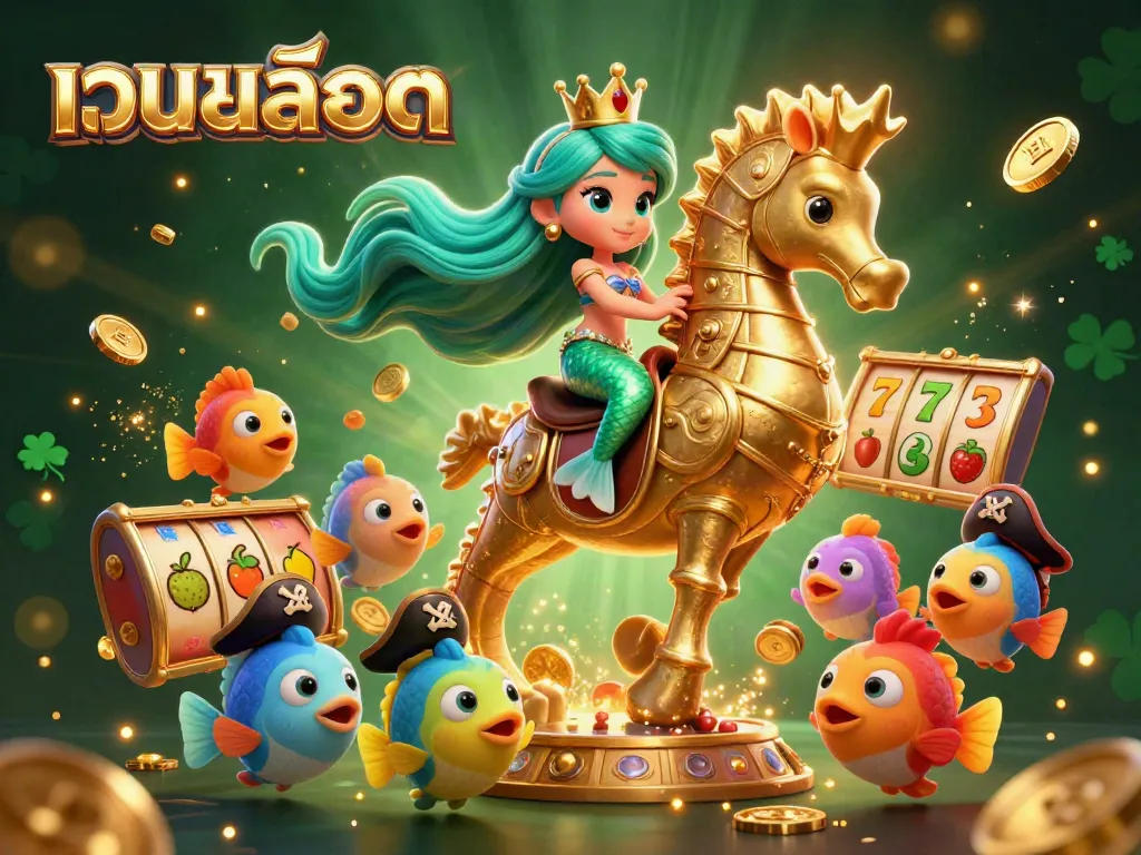 ภาพการ์ตูน 3D ที่แสดงถึงสล็อต เว็บสล็อต พร้อมกับเทพนิยายในฉากที่มีความเป็นมิตร