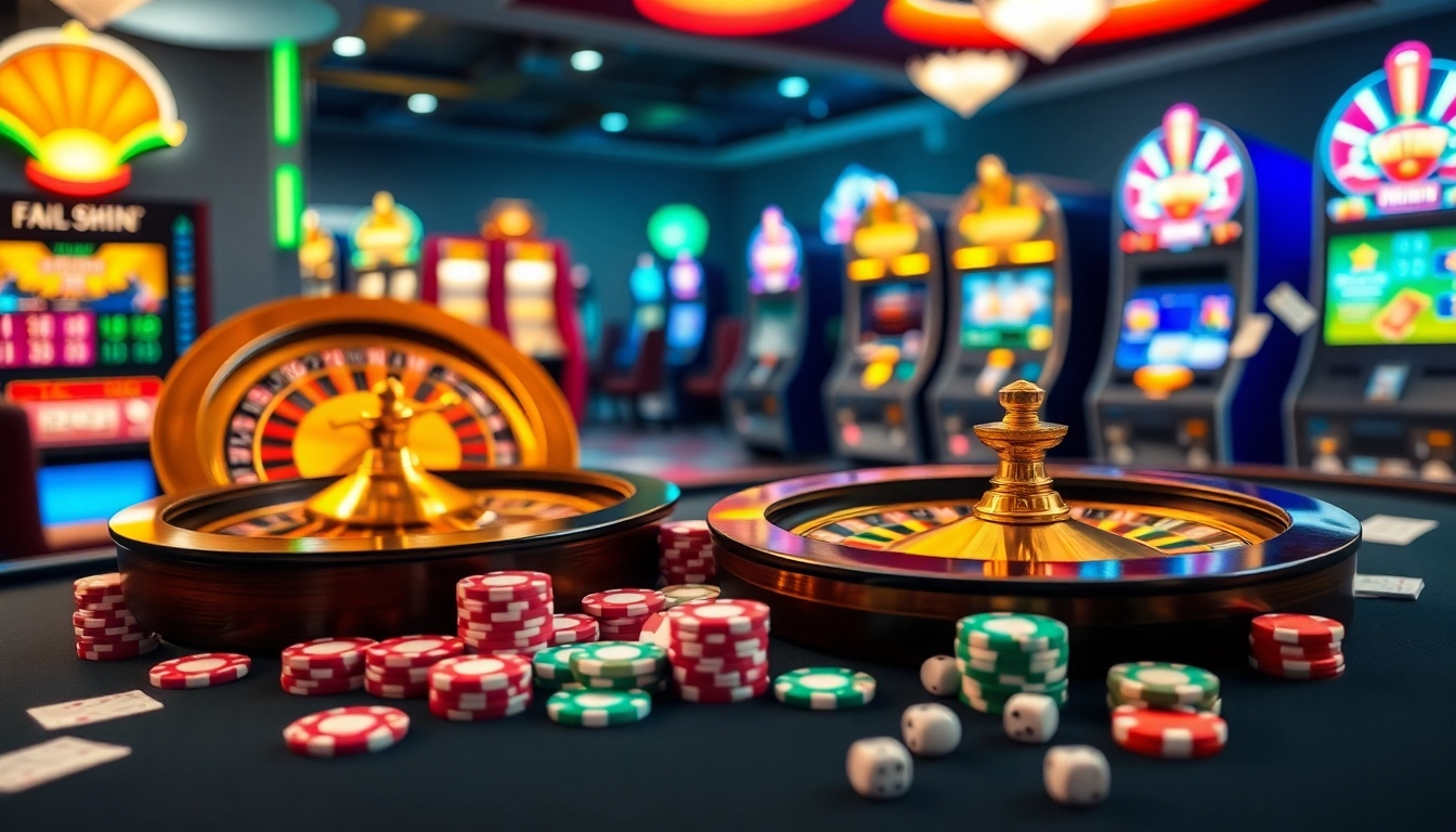 Experience thrilling gaming at 555win with vibrant poker chips and a roulette wheel.