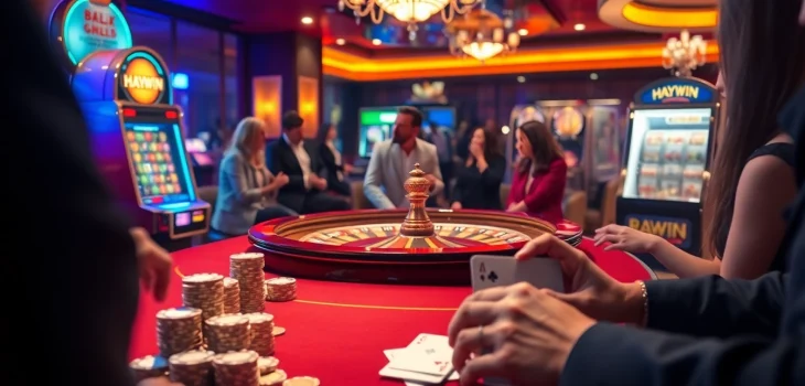 Experience the excitement at HAY.WIN as players win big at a luxurious casino table.