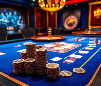 TRANG GAME B8 scene showcasing luxurious poker chips and playing cards in vibrant casino ambiance.