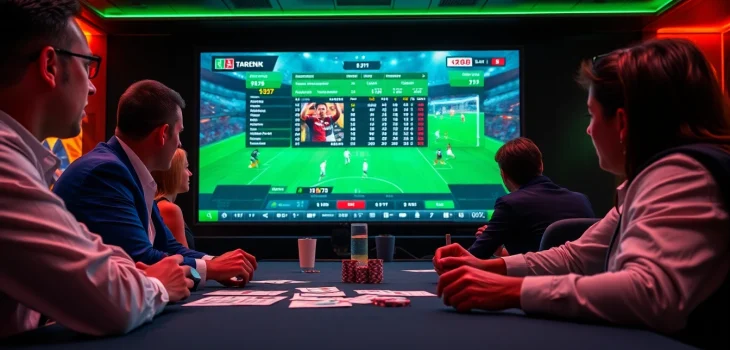 Strategically engage in แทงบอลยังไง with focused bettors and live football matches in a luxurious betting environment.