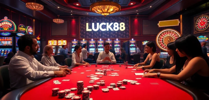LUCK8 brings excitement to an upscale casino scene with poker and slot games.