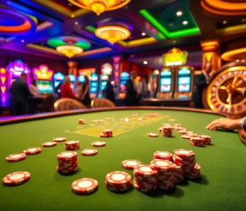 RAJALUCK players enjoy intense poker action and exciting slot machines in a vibrant casino atmosphere.
